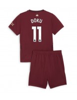 Manchester City Jeremy Doku #11 Alternativní dres pro děti 2024-25 Krátký Rukáv (+ trenýrky)